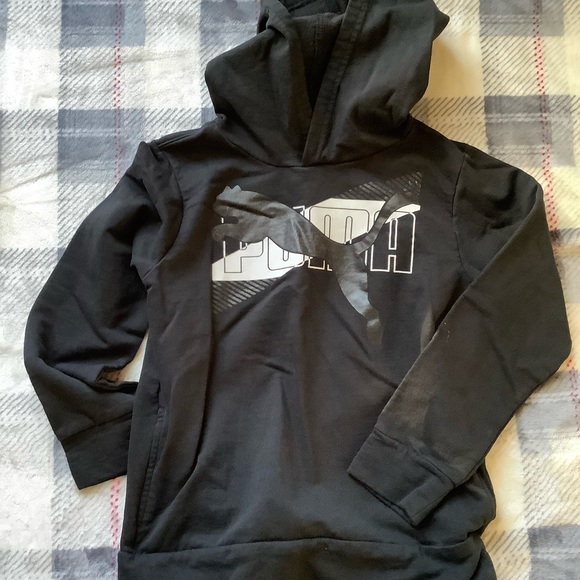 Puma Youth Boys Athletic Logo Hoodie Sweatshirt small Fall Activewear - Picture 1 of 4